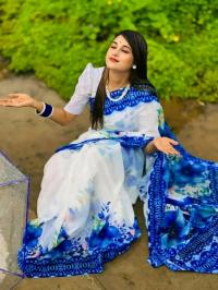 জামানি সিল্ক শাড়ি (অরেঞ্জ)