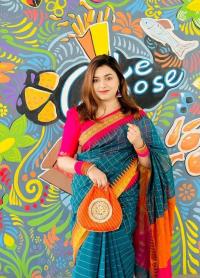 প্রিমিয়াম লাল ডিজিটাল প্রিন্ট শাড়ি